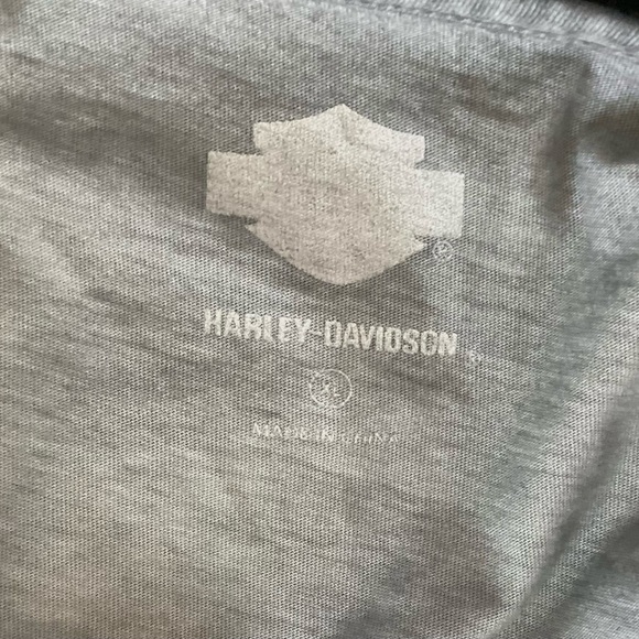 NWT XL Harley-Davidson Women’s 2016 Limited Edition Gray Knotted SS Shirt - Picture 11 of 13